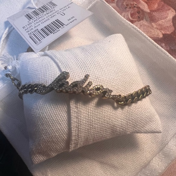 Dior NWT j’adior bronzed gold plated crystal bracelet; comes with much - Picture 3 of 5
